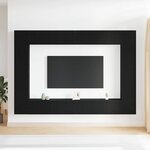 vidaXL Kit de meubles TV mural 8 pièces en bois noir imitation chêne
