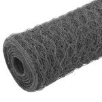 vidaXL Grillage Acier avec revêtement en PVC 25x1 5 m Gris