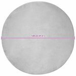 vidaXL Tapis en Fourrure Synthétique de Lapin Gris Ø 120 cm Polyester