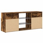 vidaXL Meuble TV avec lumières LED Chêne fumé 120x30x50 cm