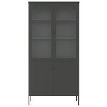 vidaXL Buffet haut noir 90x40x180 cm verre et acier