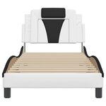vidaXL Cadre de lit sans matelas blanc et noir 90x200 cm similicuir