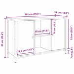 vidaXL Meuble TV Chêne noir 101 x 35 x 65 cm Bois d'ingénierie