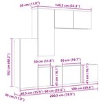 vidaXL Unité murale de TV 5 Pièces Chêne artisanal Bois d'ingénierie