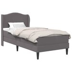 vidaXL Cadre de lit avec tête de lit Gris 90 x 190 cm Simili cuir