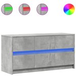 vidaXL Meuble TV avec LED gris béton 100x34x50 cm bois d'ingénierie
