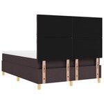 vidaXL Lit à ressorts avec matelas Marron foncé 140 x 200 cm tissu