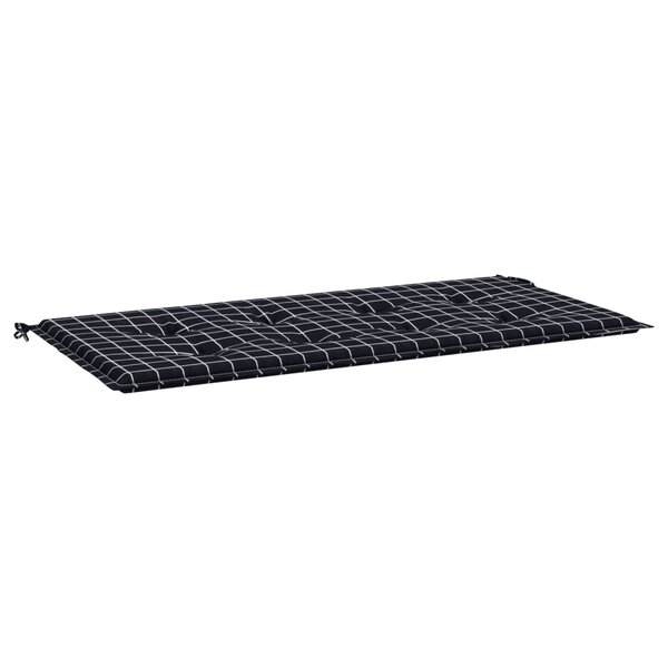 vidaXL Coussin de banc de jardin carreaux noir 100x50x4cm tissu oxford