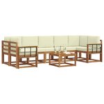 vidaXL Ensemble de canapés d'extérieur 8 Pièces Naturel et Crème