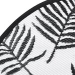 vidaXL Tapis d'extérieur blanc et noir Ø120 cm PP