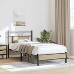 vidaXL Cadre de lit sans matelas chêne sonoma 75x190 cm
