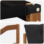 vidaXL Ensemble de canapés d'extérieur 6 Pièces Naturel et noir