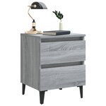 vidaXL Table de chevet avec pieds en métal Sonoma gris 40x35x50 cm