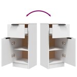 vidaXL Buffets 2 Pièces blanc 30x30x70 cm bois d'ingénierie