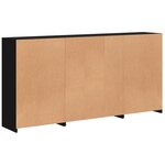 vidaXL Buffet avec lumières LED noir 202x37x100 cm