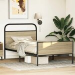 vidaXL Cadre de lit sans matelas 100x200 cm chêne sonoma