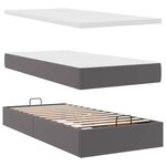 VidaXL Cadre de lit ottoman avec matelas gris 90x190 cm similicuir