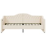 vidaXL Lit avec éclairage USB Crème Tissu 90x200 cm