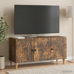 vidaXL Meuble TV Chêne fumé 99 x 34 5 x 50 cm Bois d'ingénierie