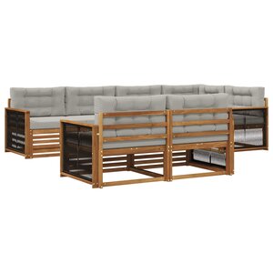 vidaXL Ensemble de canapés d'extérieur 7 pc Naturel et gris clair