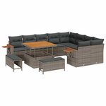 vidaXL Ensemble de canapé de jardin 12 Pièces Gris 100 x 100 x 71 cm