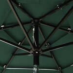vidaXL Parasol de jardin à 3 niveaux avec mât en aluminium vert 2 m
