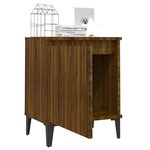 vidaXL Tables de chevet avec pieds en métal chêne marron 40x30x50 cm