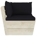 vidaXL Salon de jardin palette 6 Pièces avec coussins bois d'épicéa