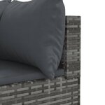 vidaXL Salon de jardin 5 Pièces avec coussins Gris Résine tressée