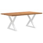 vidaXL Table à manger avec bord vivant 180x100x74 cm bois massif chêne