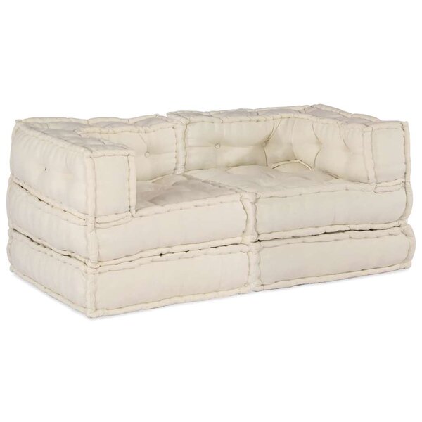 vidaXL Canapé modulaire 2 Pièces Crème 70 x 70 x 56 cm tissu