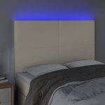 vidaXL Tête de lit à LED Crème 144x5x118/128 cm Similicuir