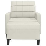 vidaXL Fauteuil avec repose-pied Crème 60 cm Velours