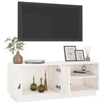 vidaXL Meuble TV Blanc 105x34x40 cm Bois de pin massif
