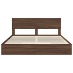 vidaXL Lit de Rangement Chêne brun 200 x 200 cm Bois d'ingénierie