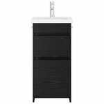 vidaXL Meuble de salle de bain avec évier Chêne noir 42 x 40 x 84 5 cm