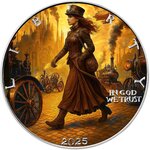 Pièce de monnaie en Argent 1 Dollar g 31.1 (1 oz) Millésime 2025 STEAMPUNK LIBERTY