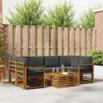 vidaXL Ensemble de canapés d'extérieur 7 Pièces Naturel et Anthracite
