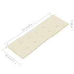 vidaXL Banc Batavia avec coussin crème 150 cm Bois de teck massif