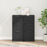 vidaXL Buffets 2 Pièces Chêne Noir 30x30x70 cm Bois d'ingénierie