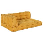 vidaXL Coussin de canapé sur palette 3 Pièces Jaune tissu