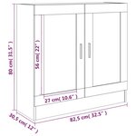 vidaXL Armoire à vitrine Sonoma gris 82 5x30 5x80 cm Bois d'ingénierie