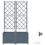 vidaXL Pots de jardin Gris clair 80 x 40 x 142 cm Acier