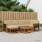 vidaXL Ensemble de canapés d'extérieur 7 Pièces Naturel et Beige