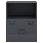 vidaXL Table de chevet anthracite 34 5x39x44 cm acier