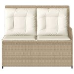 vidaXL Banc inclinable de jardin avec coussins beige résine tressée