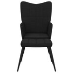 vidaXL Chaise de relaxation avec tabouret Noir Tissu