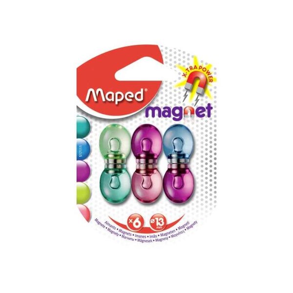 Blister de 6 Boules aimantées Fancy Diam 13 mm H17mm Assorti MAPED