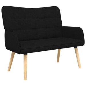vidaXL Sofa 2 places Noir 115 x 61 x 87 cm Tissu