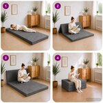 vidaXL Canapé-lit pliable 80 x 67 x 45 cm Gris foncé